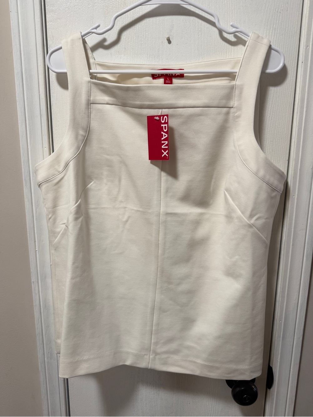 SPANX Cream Square-Neck Sculpting Tank
